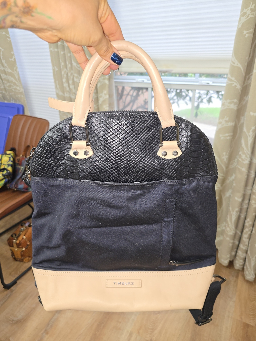 Timbuk2 Black and Beige Mixed-Material Backpack